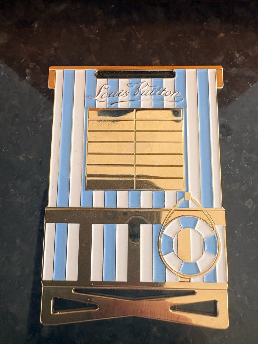 Louis Vuitton Blue, White & Gold Nautical Luggage/Gift tag